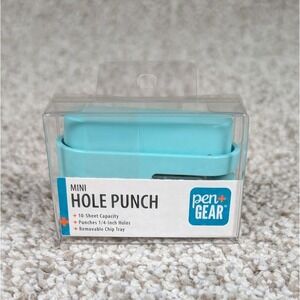 Pen+Gear Mini Hole Punch 10-Sheet Capacity‎ 1/4-Inch Holes Removable Tray